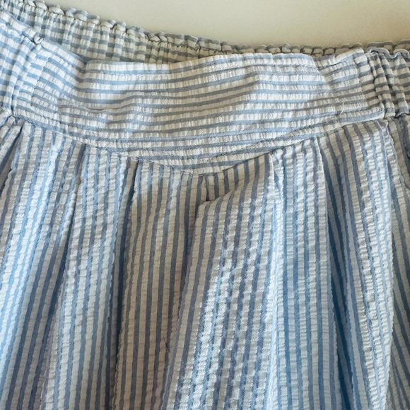 Susan Bristol Vintage Blue seersucker Pleated Maxi Skirt size 8 - Picture 5 of 6